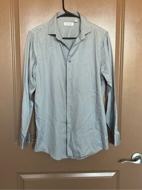 Calvin Klein Boys Light Gray Dress Shirt - Button Front